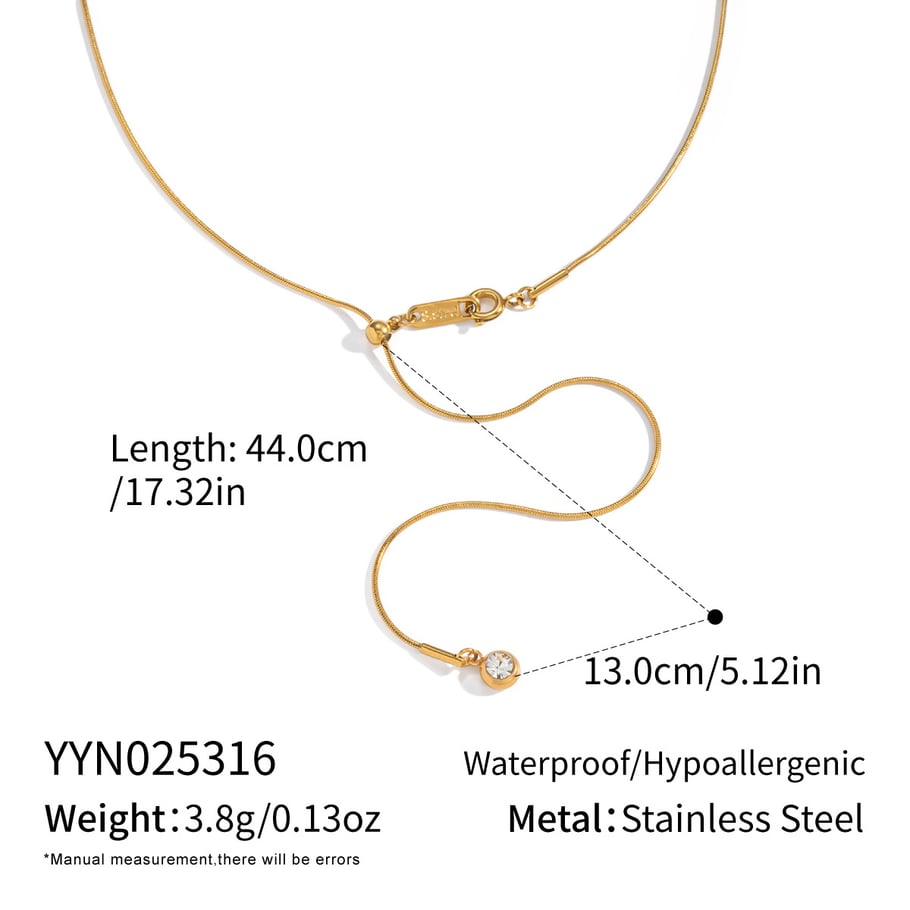 Set di collane in acciaio inossidabile color oro con catena a forma di Y 