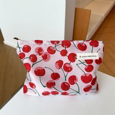 1 pezzo semplice borsa per il trucco da donna color ciliegia dolce h5 