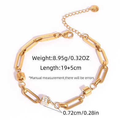 1 Stück Damen-Kettenarmbänder aus Edelstahl in täglicher unregelmäßiger Form h5 Bild2