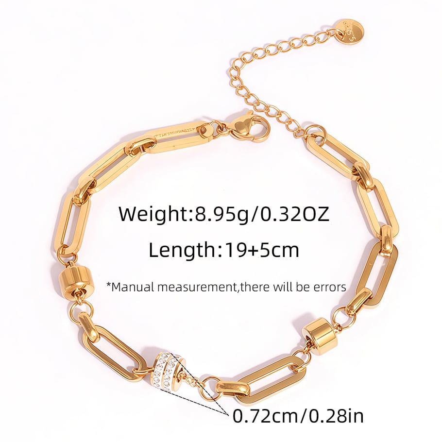 1 Stück Damen-Kettenarmbänder aus Edelstahl in täglicher unregelmäßiger Form h5Bild2