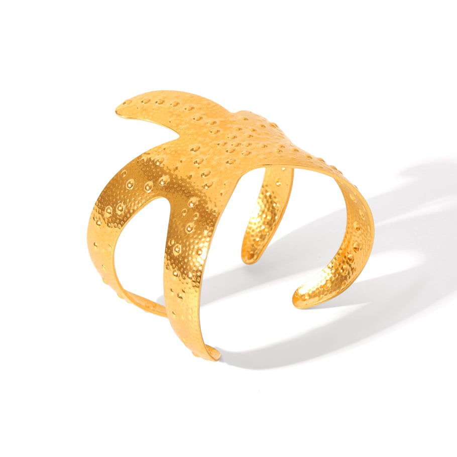 1 Piece Simple Irregular Shape Butterfly Stainless Steel Gold Color Women's Bangles