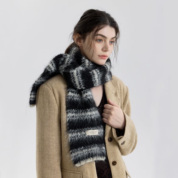 1 Stück charmante Streifen Polyester Damen Winterschals