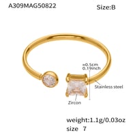 A309-B Gold Square Zircon Ring Picture8