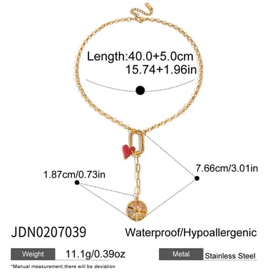 1 Piece Luxurious Tassels Stainless Steel Gold Color Women's Pendant Necklaces h5 Picture2
