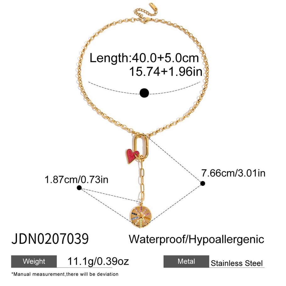 1 Piece Luxurious Tassels Stainless Steel Gold Color Women's Pendant Necklaces Picture2