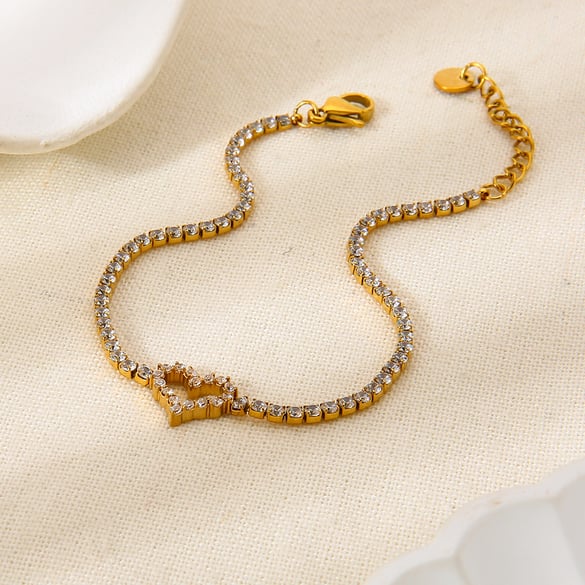 1 Stück Sweet Heart Edelstahl Goldfarben Damen Kettenarmbänder 2