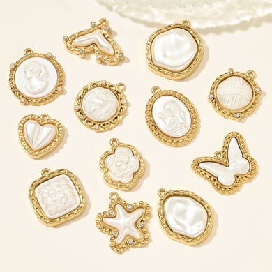 Pendentif classique en forme de cœur pour femme, en acier inoxydable, couleur or, 1 pièce h5 Image4