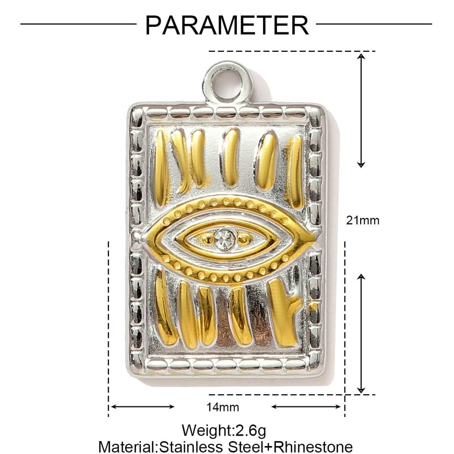 1 Piece Simple Mixed Gold Color And Silver Colors Stainless Steel Women's Pendants 