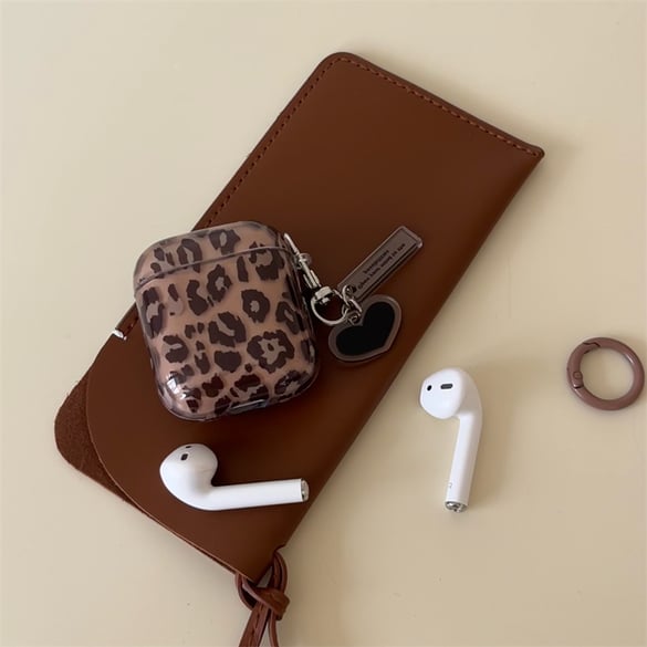 1 Piece Translucent Leopard Print Women's Earphone Case