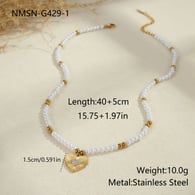 NMSN-G429-1 Heart Pearl Necklace 