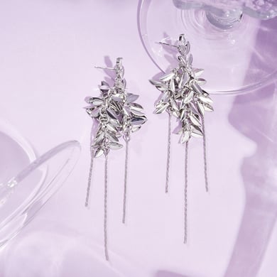 1 Pair Festive Series Tassel Copper Dangle Earrings h5 Picture3