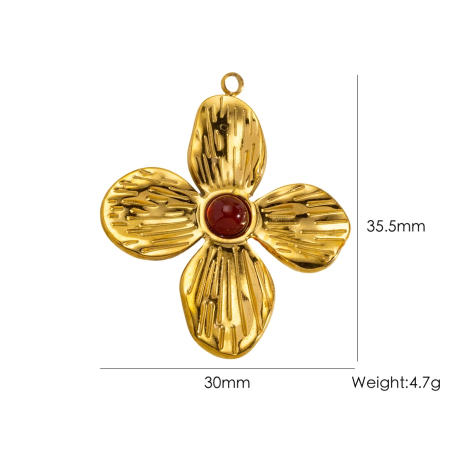 1 Piece  Sweet Flower Stainless Steel   Gold Color  Women's Pendants 