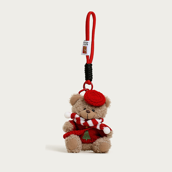 1 pieza de adornos para bolsos de mujer de fibra de poliéster con diseño de oso navideño Imagen3