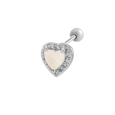 1 stuk hart koper goud kleur zirkoon piercing oorbel h5 