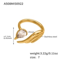 A508-Golden White Zircon Ring 