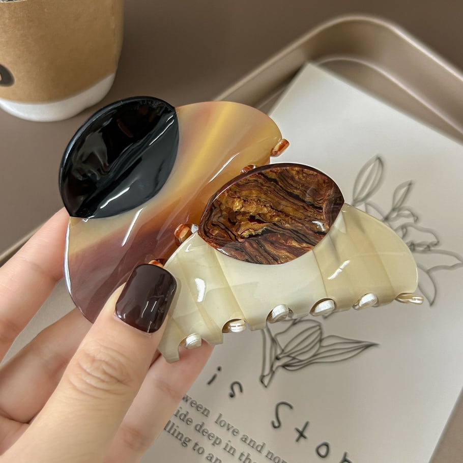 1 Stück einfache, lässige Haarspangen aus Acetat mit Farbverlauf für Damen Bild4