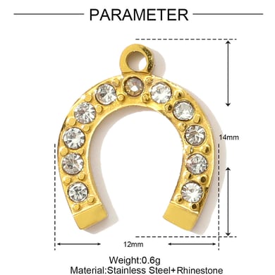 1 Stück Luxuriöse Herz Edelstahl Gold Farbe Damen Anhänger h5 Bild2