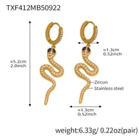 TXF412-Black Eyed Snake Zircon Earrings Picture2