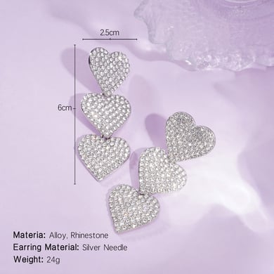 1 Pair Festive Series Heart Alloy Dangle Earrings h5 