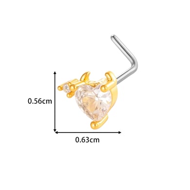1 pièce de piercing de nez en zircon couleur cuivre doré h5 Image2