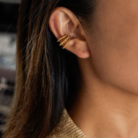 1 pieza de aretes minimalistas circulares de acero inoxidable color dorado para mujer
