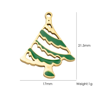1 Piece DIY Cute Christmas Stainless Steel   Gold Color  Women's Pendants h5 