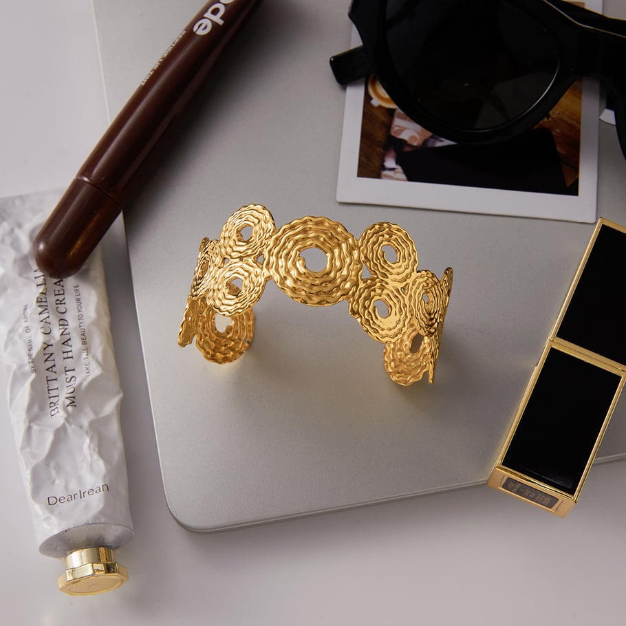 1 pulsera de acero inoxidable color dorado con diseño de paloma brillante para mujer Imagen8