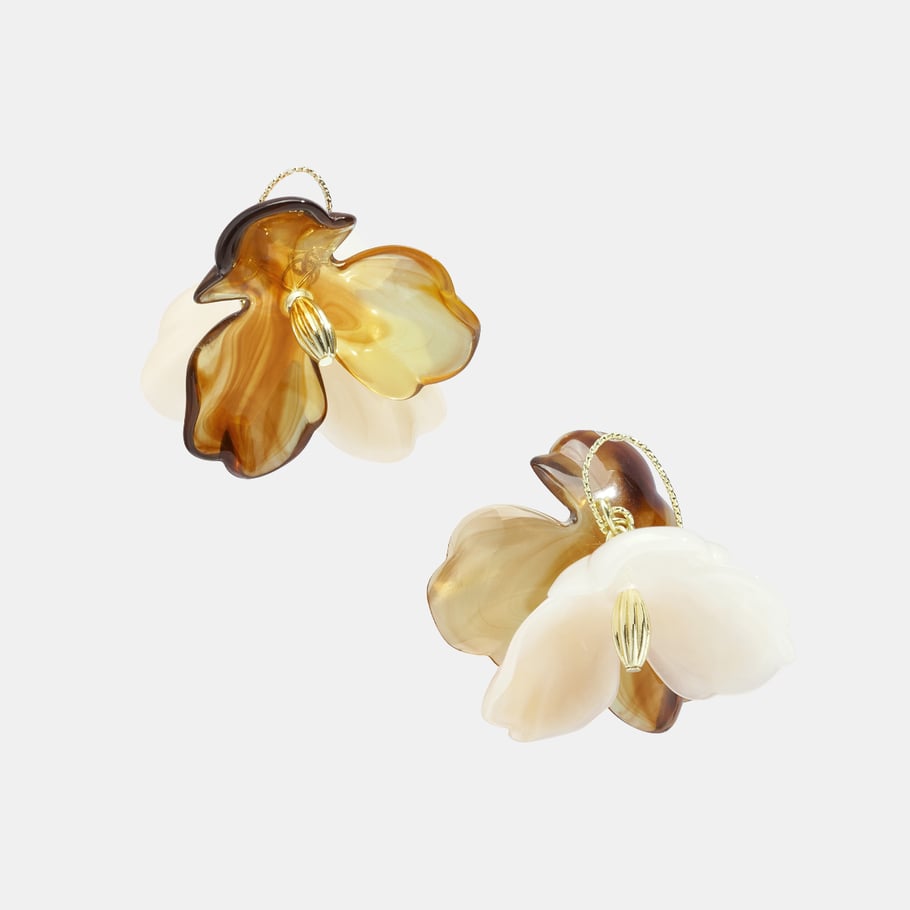 1 Pair Retro Flower Acrylic Drop Earrings