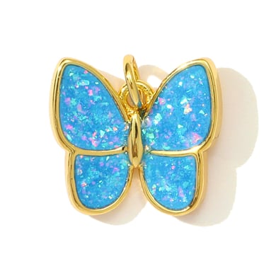 Pendentif luxueux en acier inoxydable couleur or pour femme, motif animal opale, 1 pièce h5 