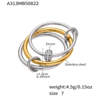 A313-Gold Geometric Multi-layer Ring Picture5