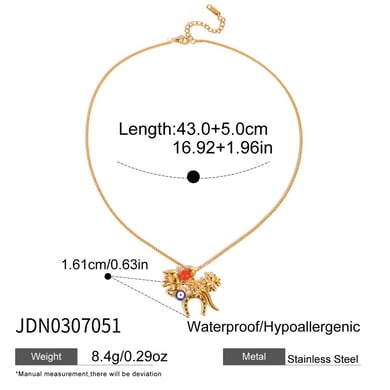 1 Piece Dazzling Devil's Eye Fish Stainless Steel Gold Color Women's Pendant Necklaces h5 Picture2