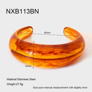 1 Piece Simple Series Sweet Gradient Color Resin Women's Cuff Bracelets h5 