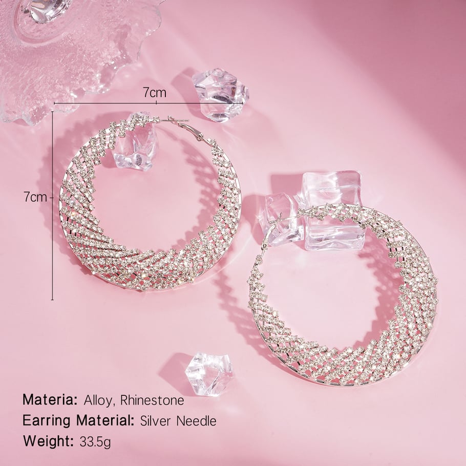 1 Pair Festive Series Circle Alloy Hoop Earrings 