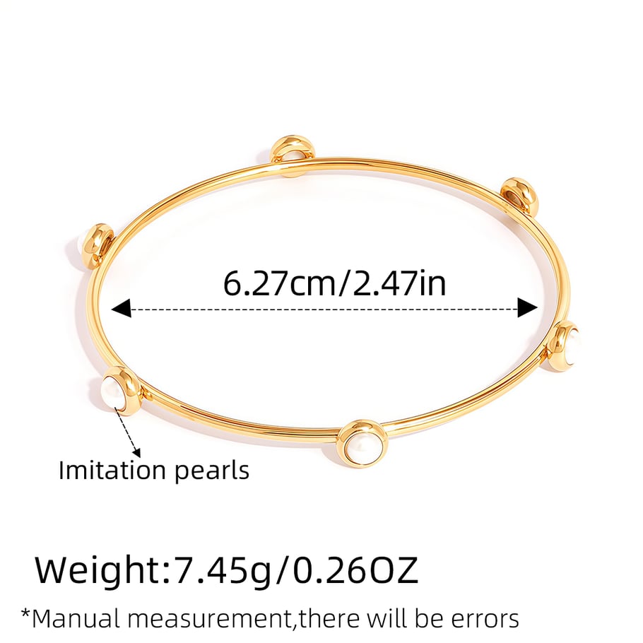 1 Stück unregelmäßig geformte Edelstahl-Kettenarmbänder in Goldfarbe für Damen h5Bild2