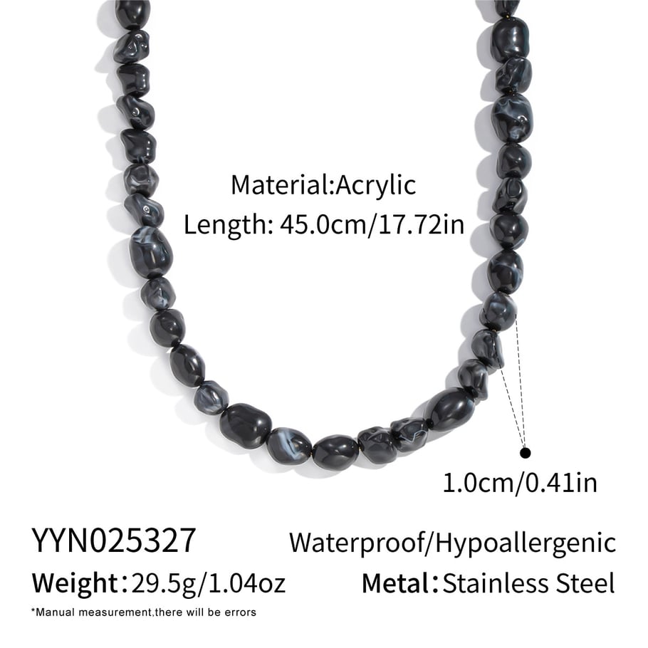 Set di collana con ciondolo a forma di stella marina con perline in resina di forma irregolare 