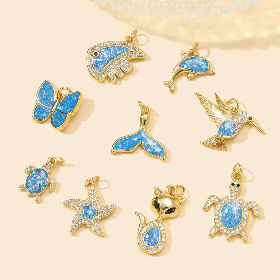 1 Piece Luxurious Goddess Opal Stainless Steel Gold Color Women's Pendants Picture3