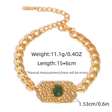1 Stück Retro Unregelmäßige Form Edelstahl Gold Farbe Damen Kette Armbänder h5 Bild2