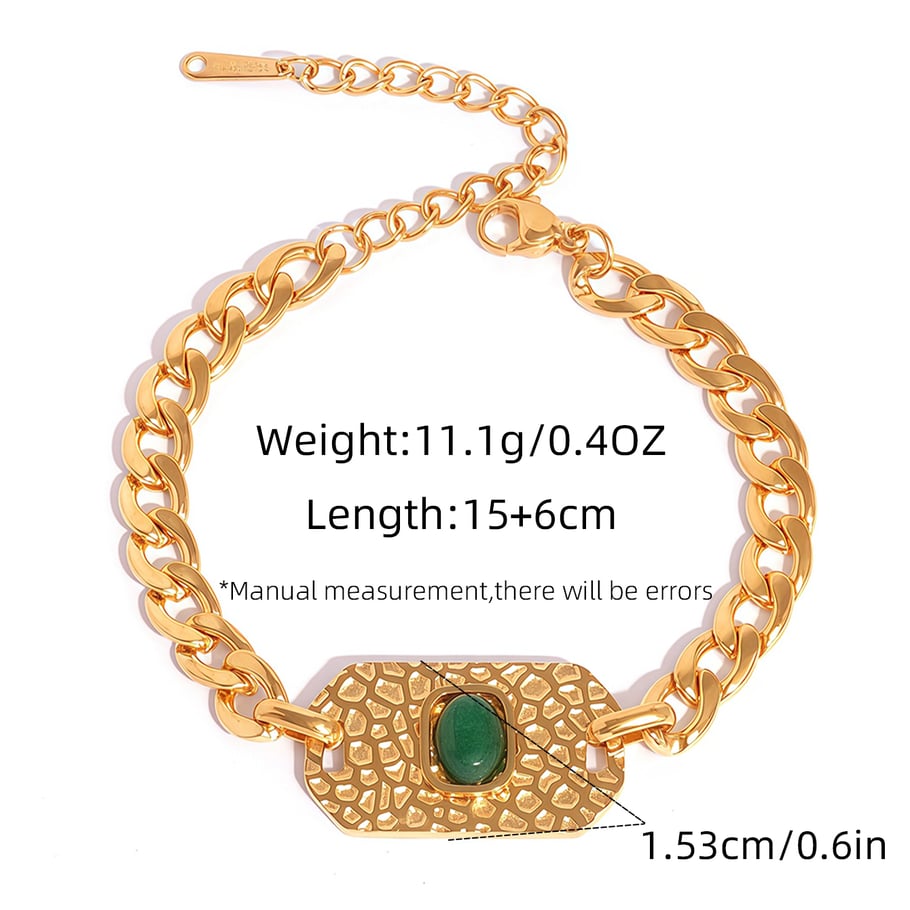 1 Stück Retro Unregelmäßige Form Edelstahl Gold Farbe Damen Kette Armbänder Bild2