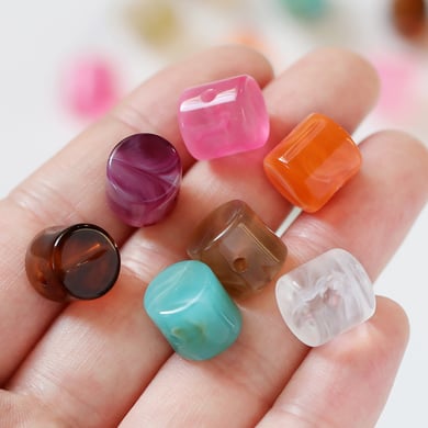 1 Paket Silindirik Degrade Renkli Akrilik Takı Boncuğu h5 Resim4