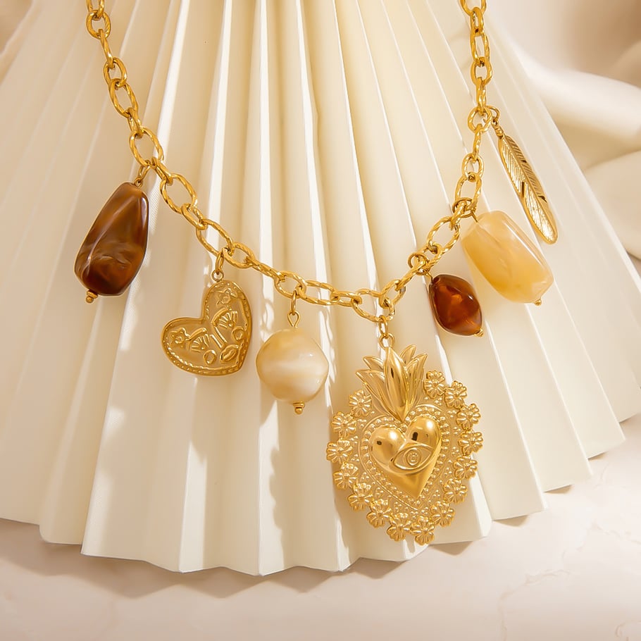 1 Piece Irregular Shape Heart Stainless Steel Women's Pendant Necklaces h5Picture5