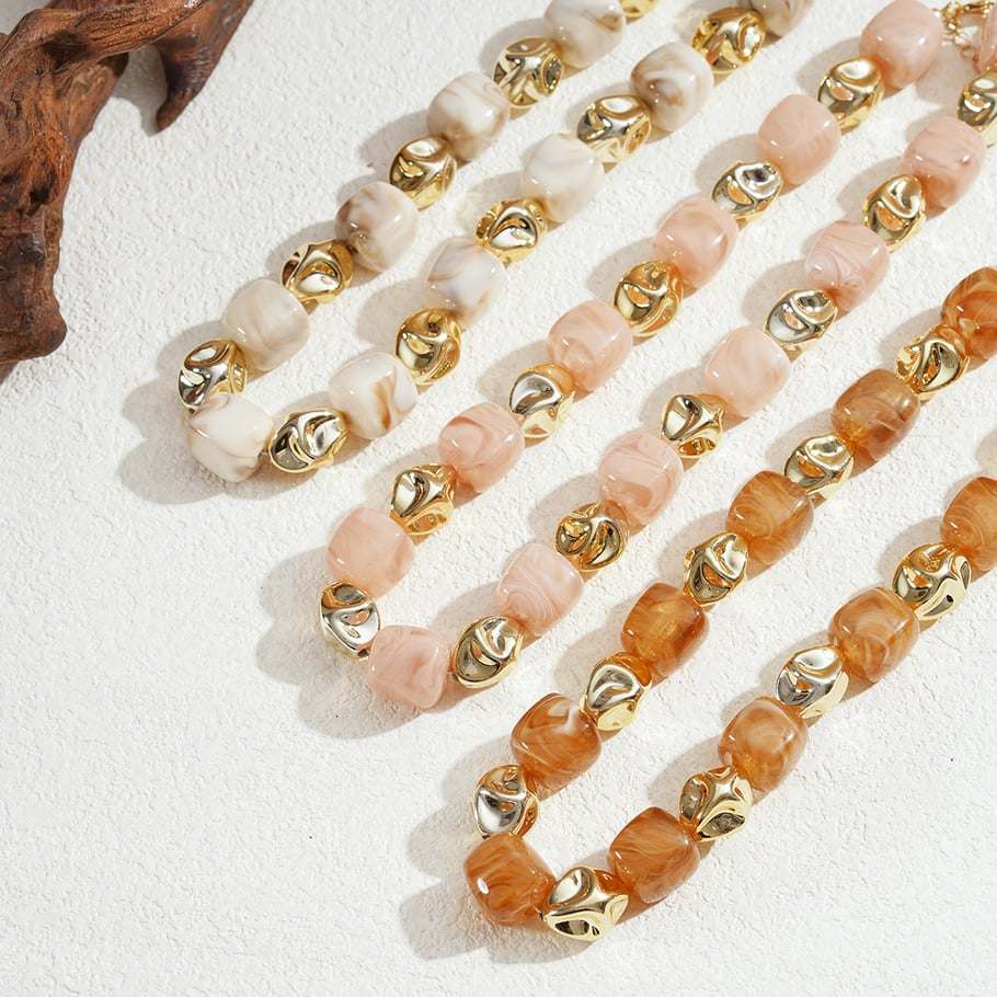 Collier de perles en acrylique dégradé de couleurs, 1 pièce Image5