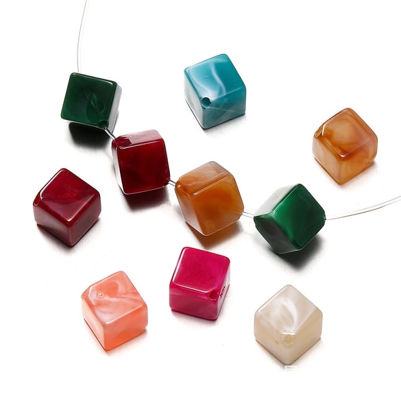 1 zakje DIY kubus acryl sieraden kralen