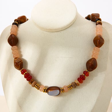 1 Piece  Daily Beads Acrylic   Gold Color  Women's Beaded Necklaces h5 Picture4
