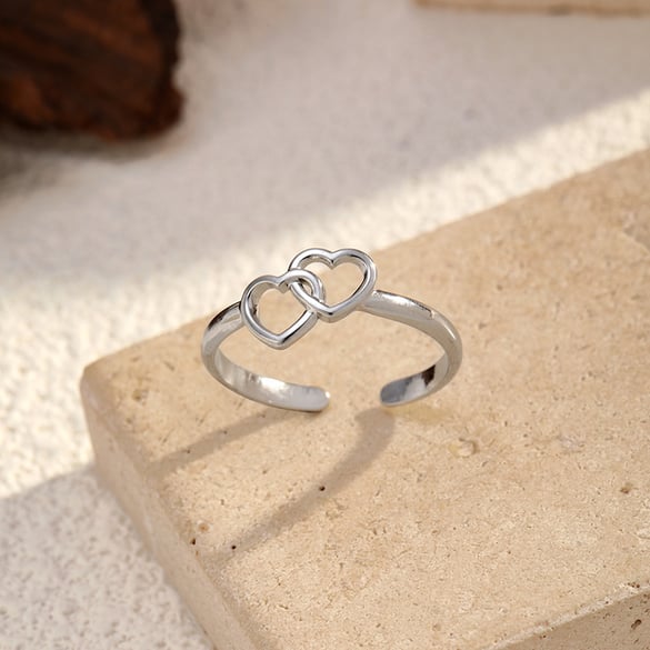 1 Piece Heart Stainless Steel Minimalist Ring 2