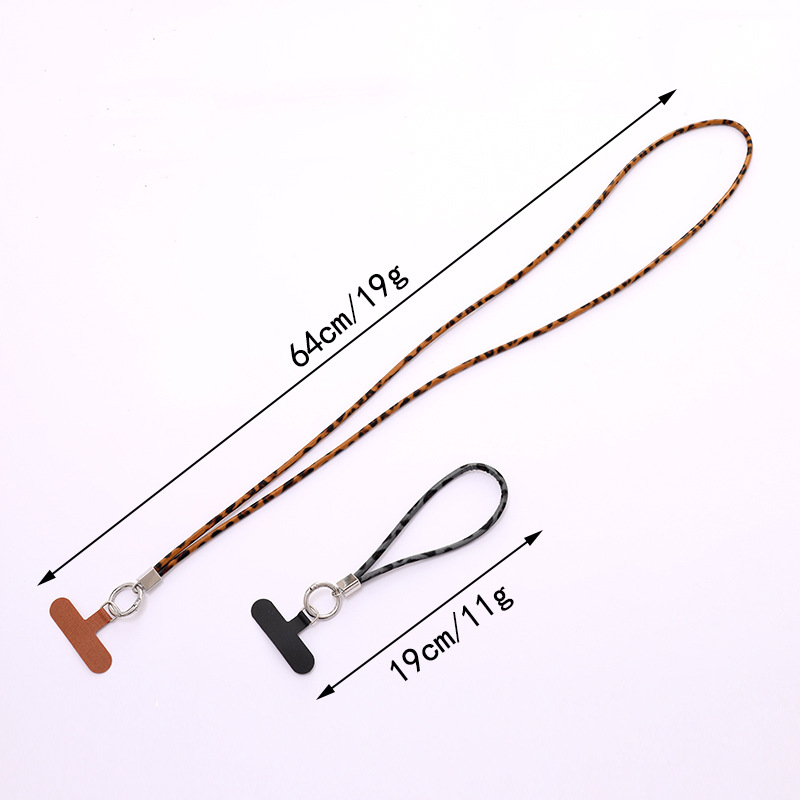 1 Parça Retro Leopar Desenli PU Telefon Zinciri Resim4