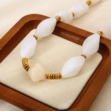 1 Piece Classic  Daily Beads Acrylic   Gold Color  Women's Beaded Necklaces h5 Picture2