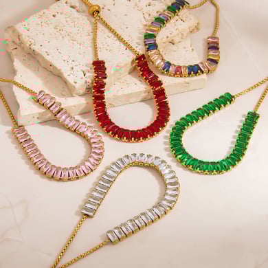 1 Piece Luxurious  Irregular Shape Stainless Steel  Gold Color  Women's Chain Necklaces h5 Picture3