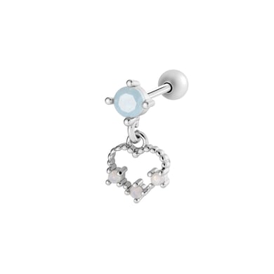 1 stuk hart koper goud kleur zirkoon piercing oorbel h5 