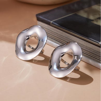 1 Piece Exaggerated Irregular Circle Stainless Steel Gold Color Statement Rings h5 Picture7