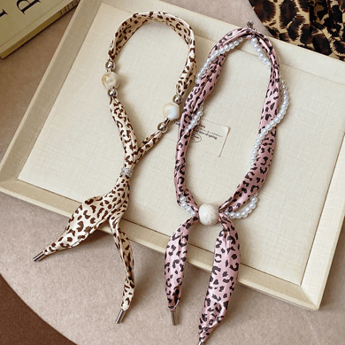 Collier foulard en tissu imprimé léopard rétro 1 pièce h5 Image2